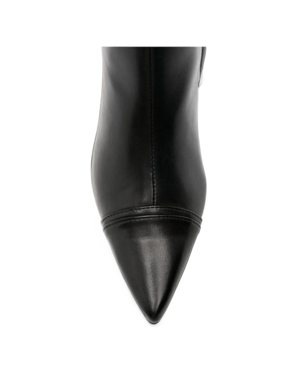 Anna F. Black Pointed-Toe Leather Boots