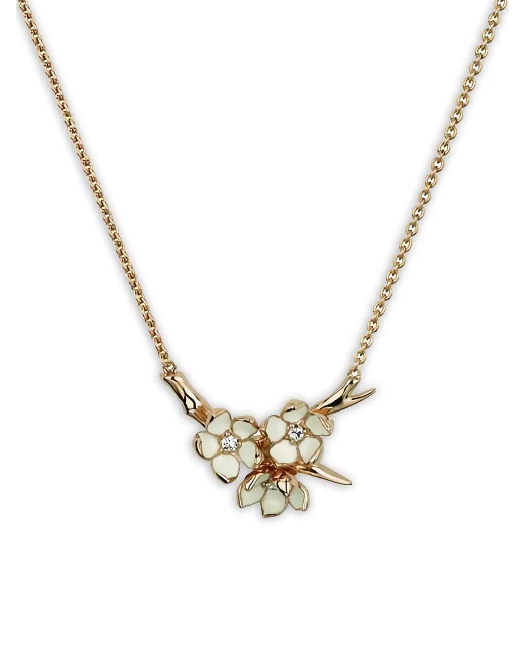 Shaun Leane Metallic 18K And Sterling Cherry Blossom Posey Necklace