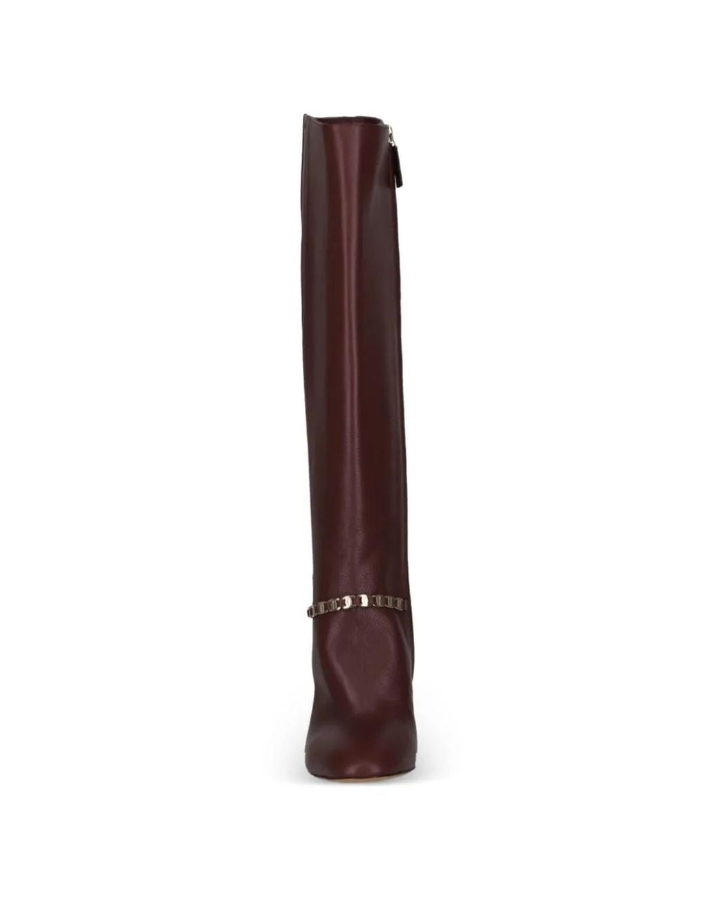 Ferragamo Brown Gancini Chain-Link Knee-High Boots