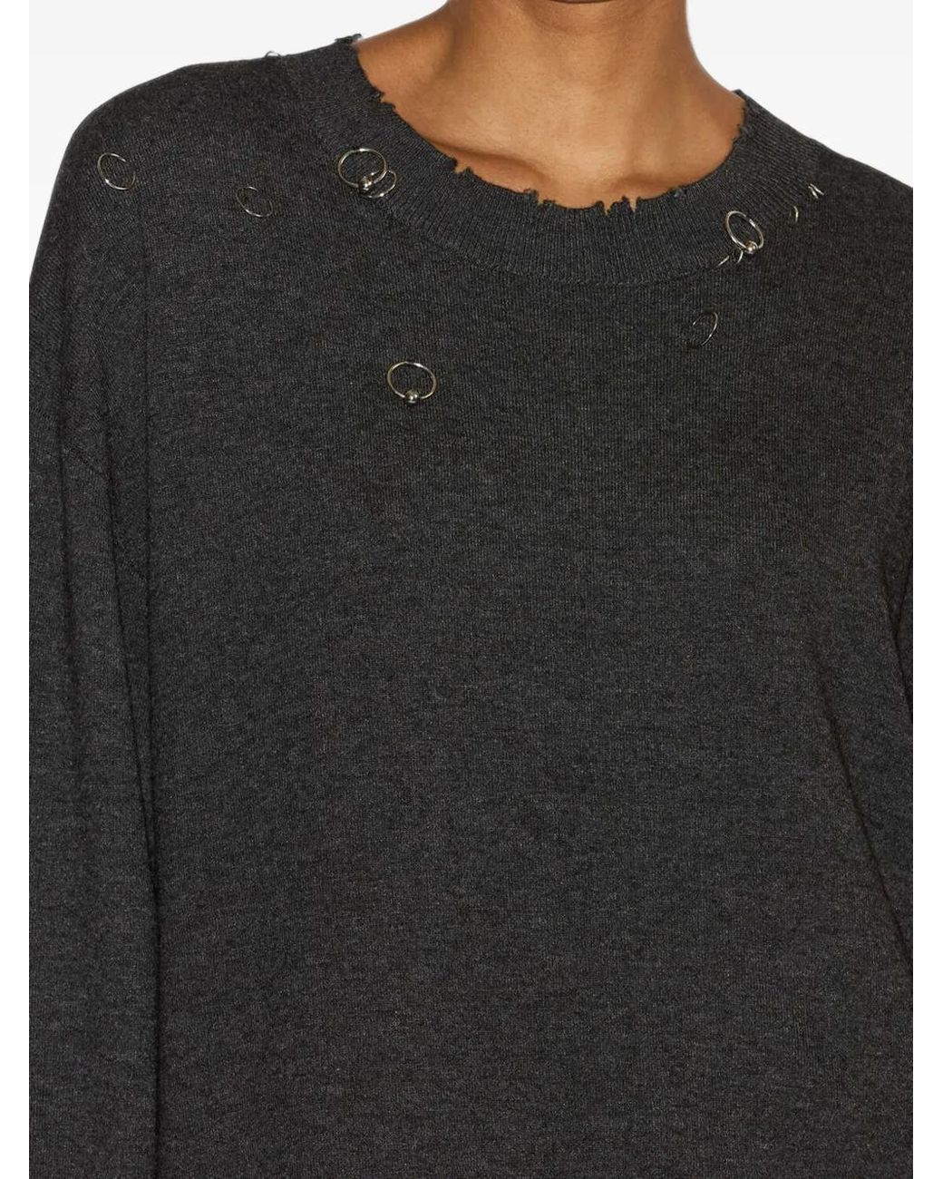 Isabel Marant Gray Ring-Embellished Pullover