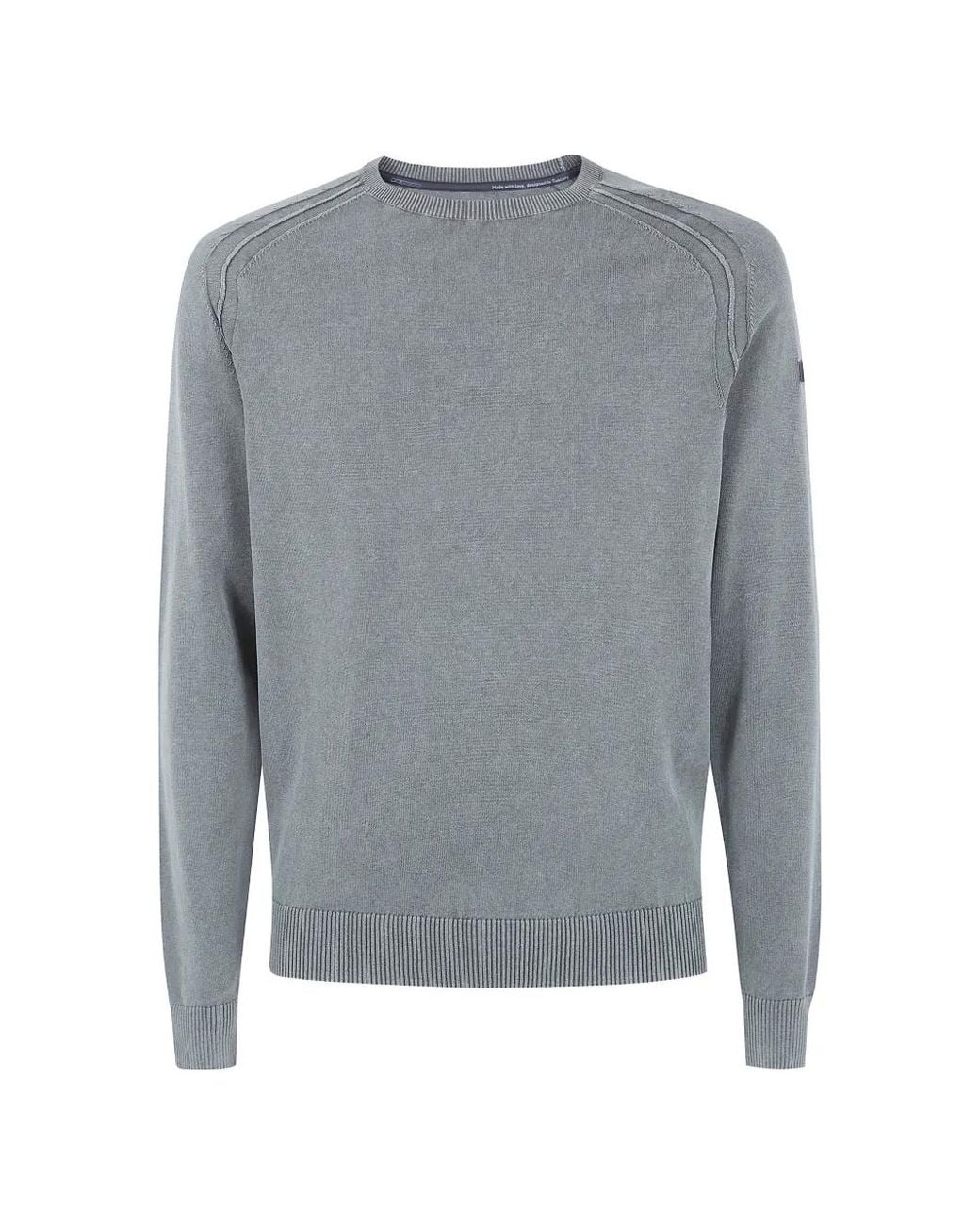 Rrd Gray Ribbed-Knit Crew-Neck Sweater for men