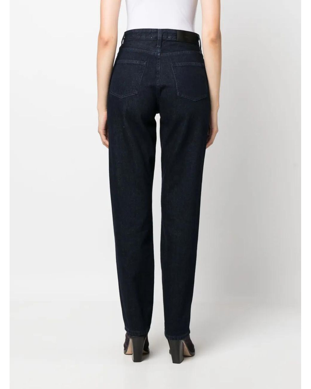 Calvin Klein Blue High-Rise Straight-Cut Jeans
