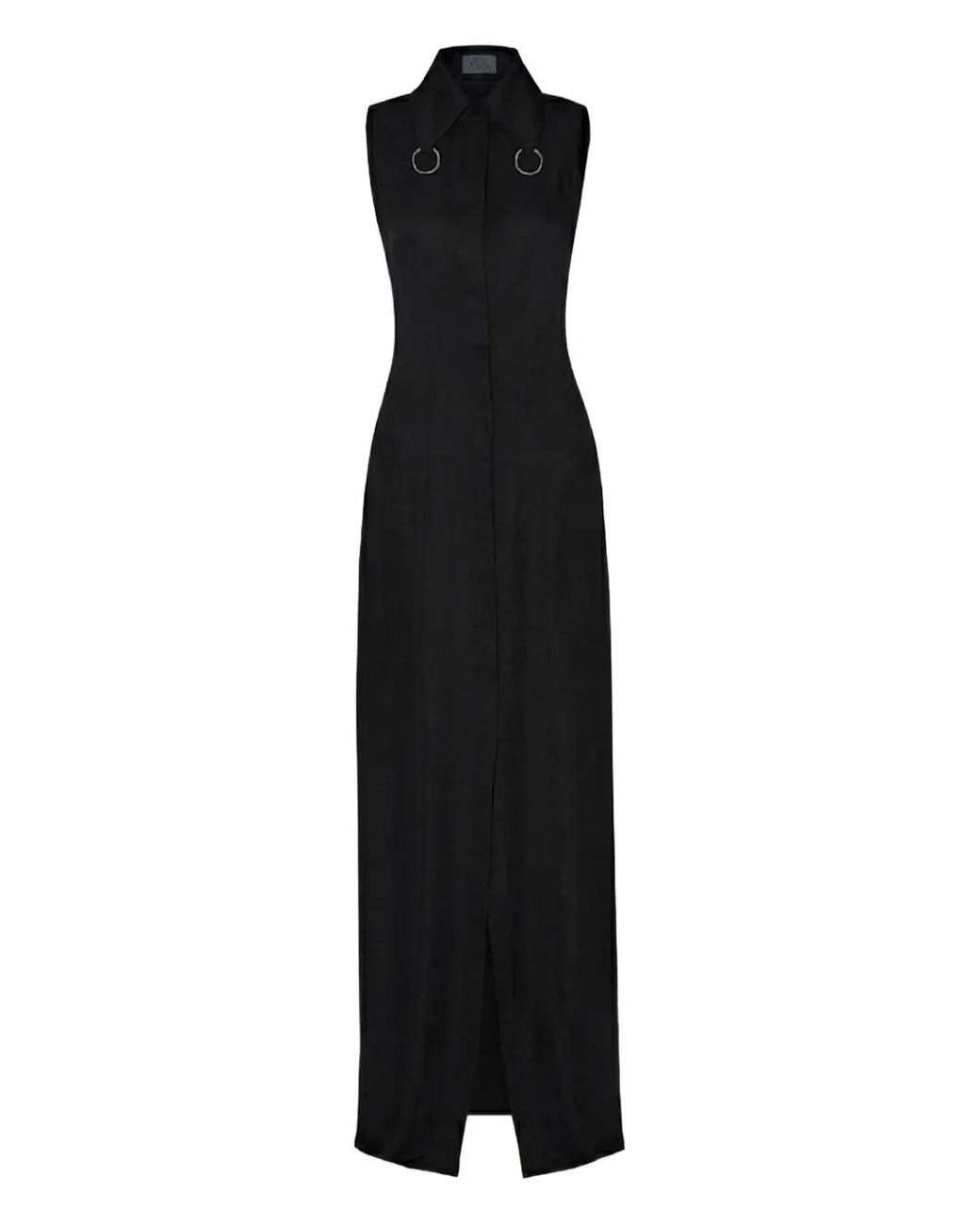 Vestiaire d'un Oiseau Libre Black Open-Back Ring Shirt Dress
