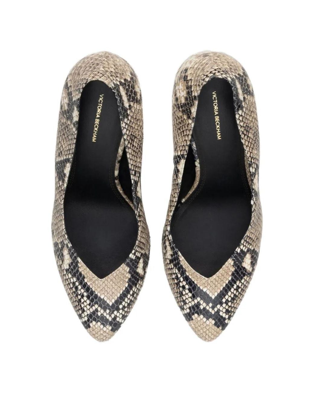 Victoria Beckham White Maverick Snake-Print Leather Pumps