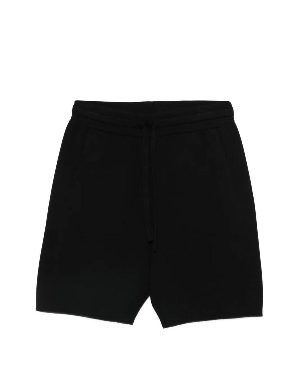 Scaglione Black Drawstring Shorts for men