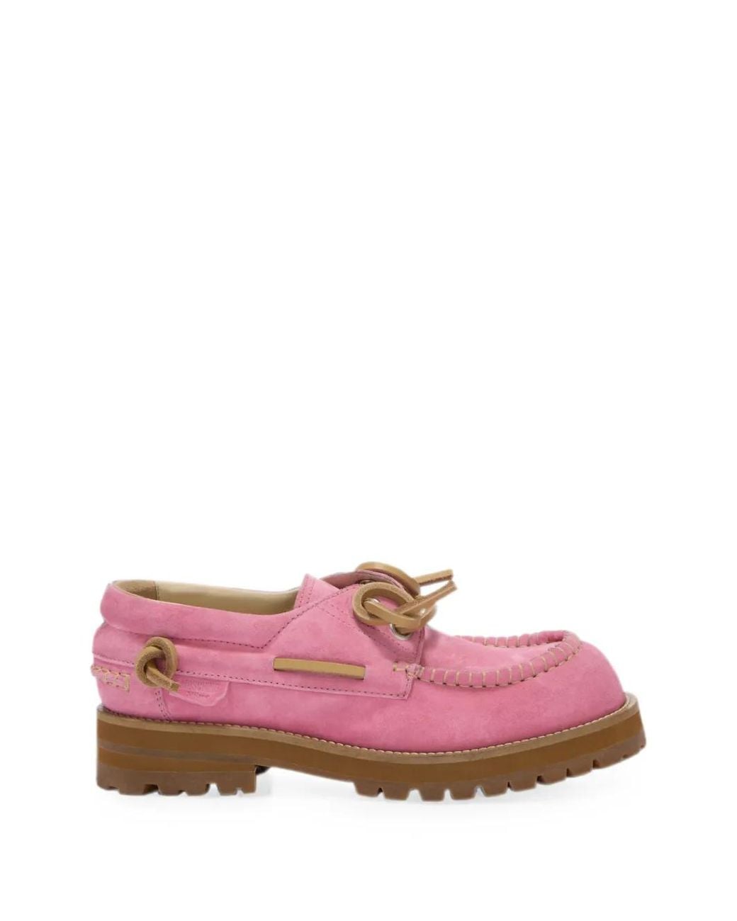 Moschino Pink Suede Boat Shoes