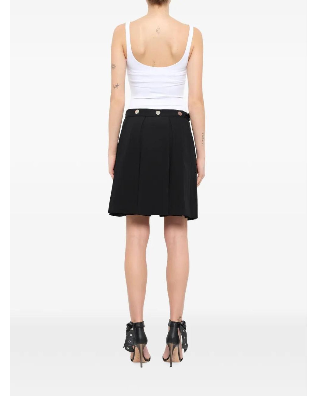 Givenchy Black Kilt Pleated Mini Skirt