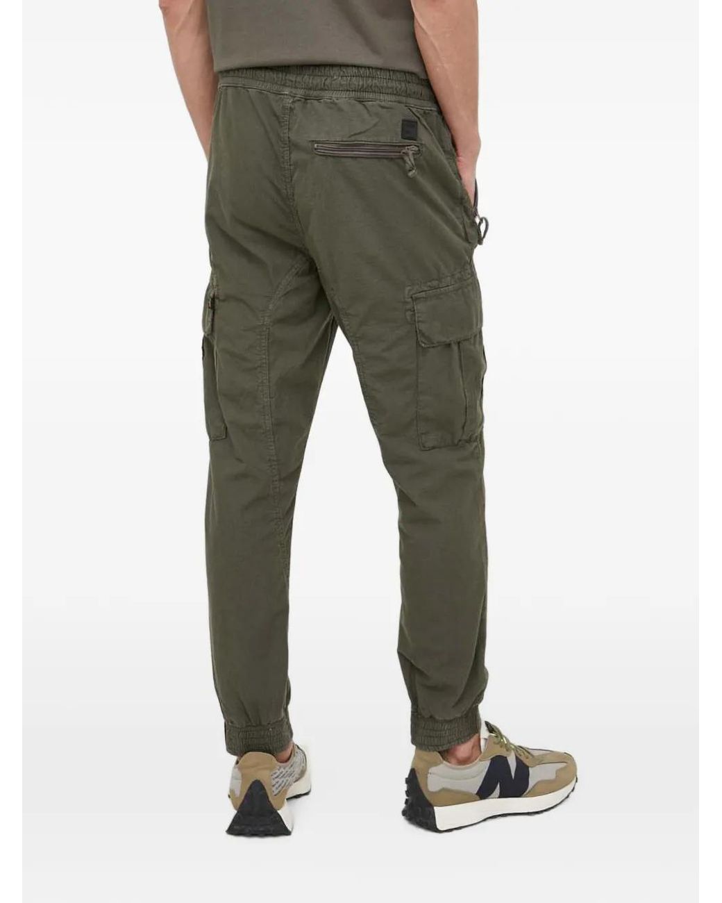 Alpha Industries Green Ripstop-Texture Cargo Pants for men