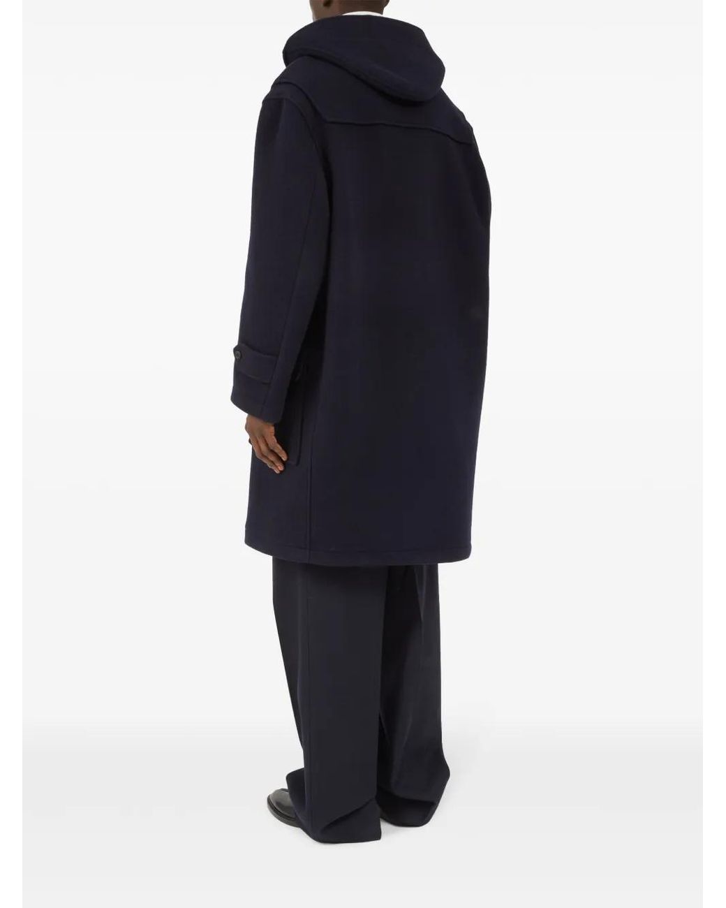 Maison Margiela Blue Wool Coat With Hood for men