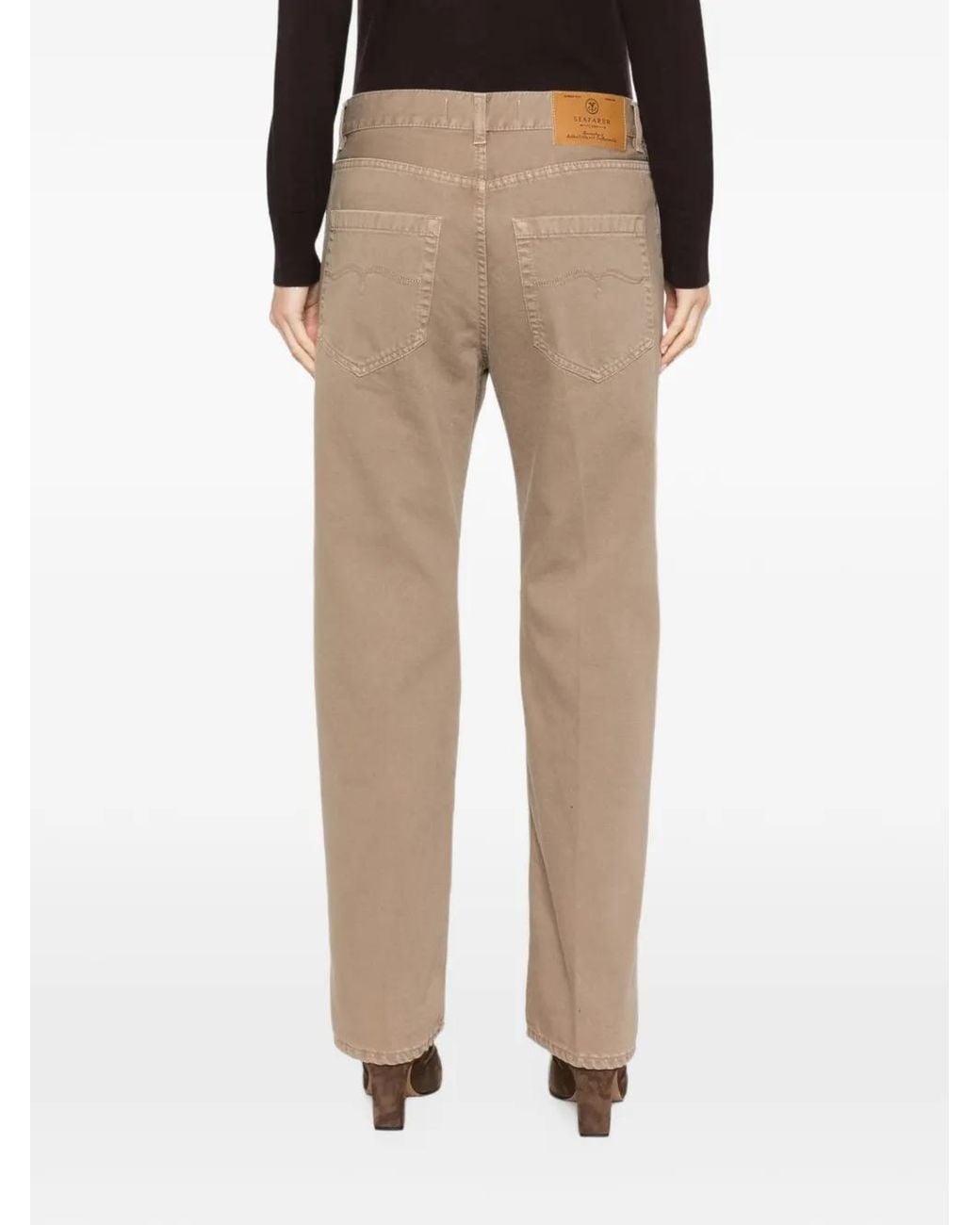 Seafarer Natural Logo-Patch Straight-Leg Jeans