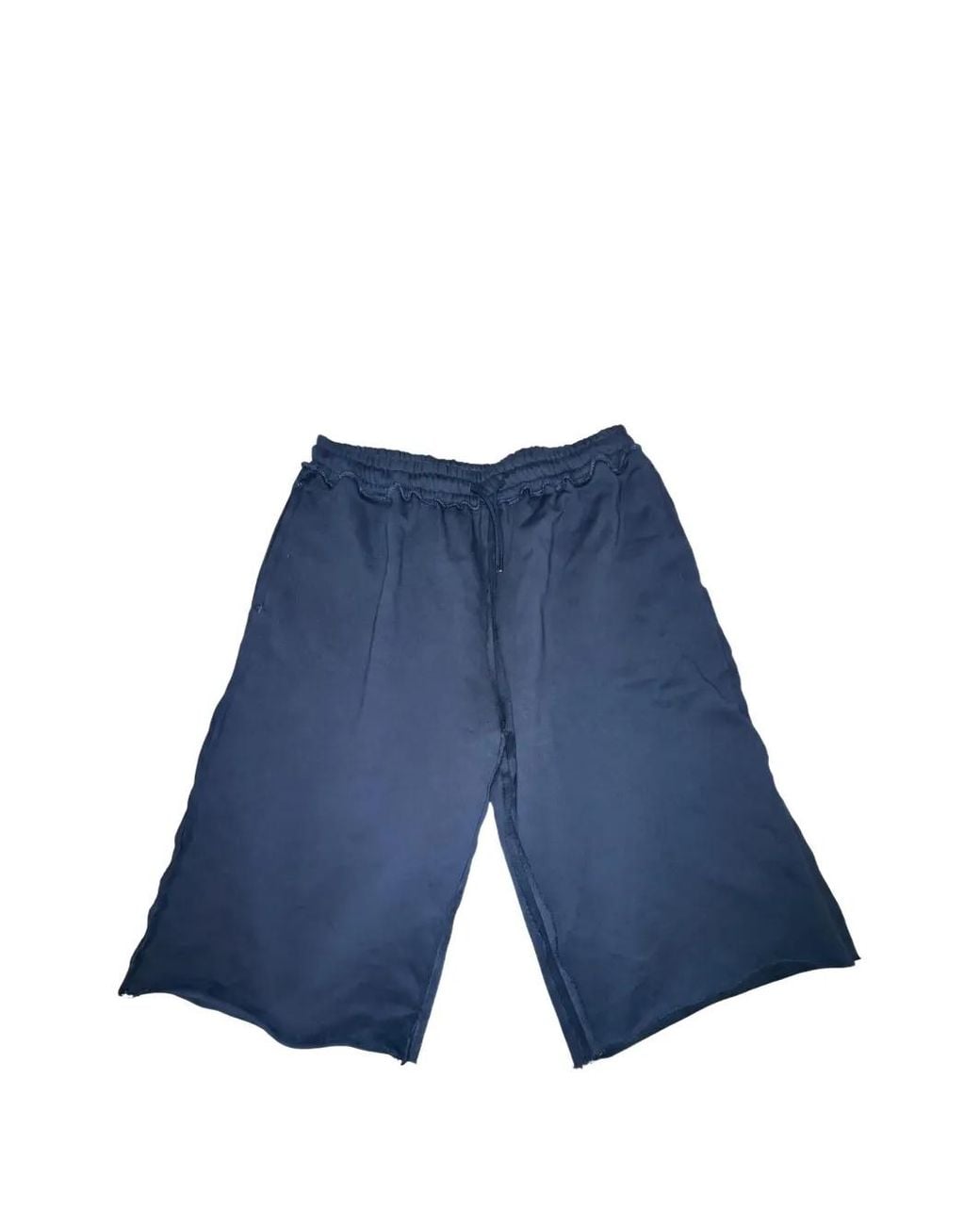 Greedy Unit Blue Multi Tag Raw-Cut Shorts for men