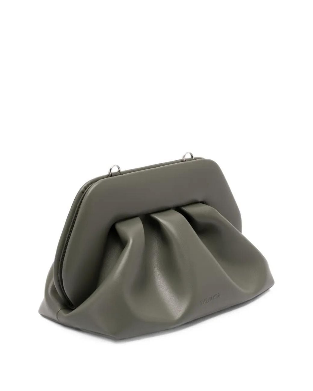 THEMOIRÈ Green Small Bios Ruched Clutch Bag