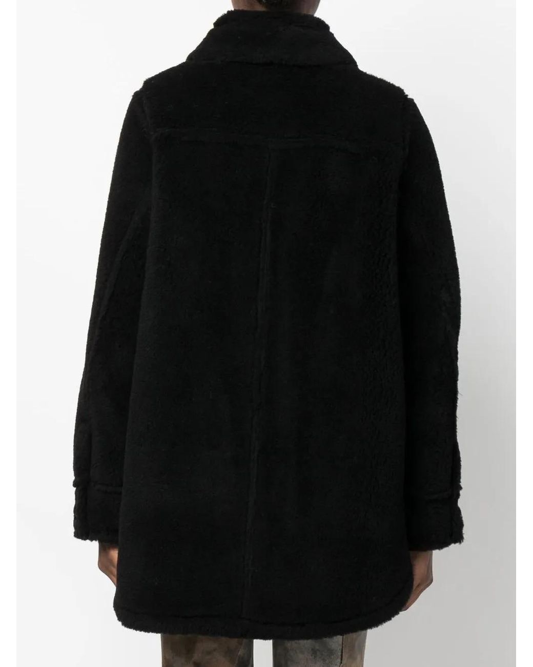 Stand Studio Black Vernon Single-Breasted Wool Coat