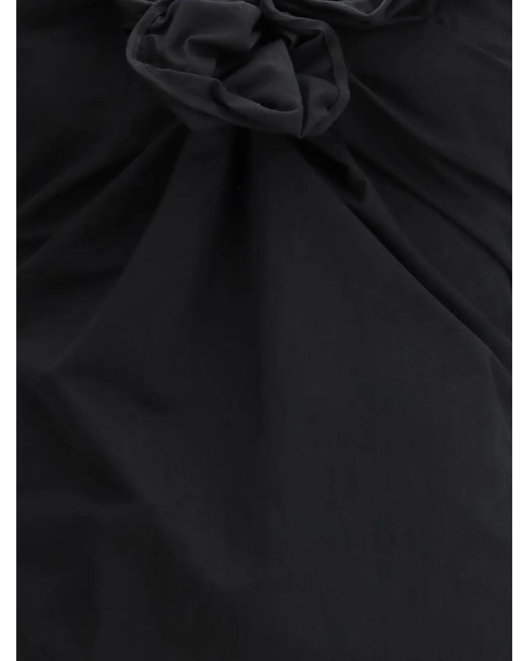 Magda Butrym Black Flower-Appliqué Dress