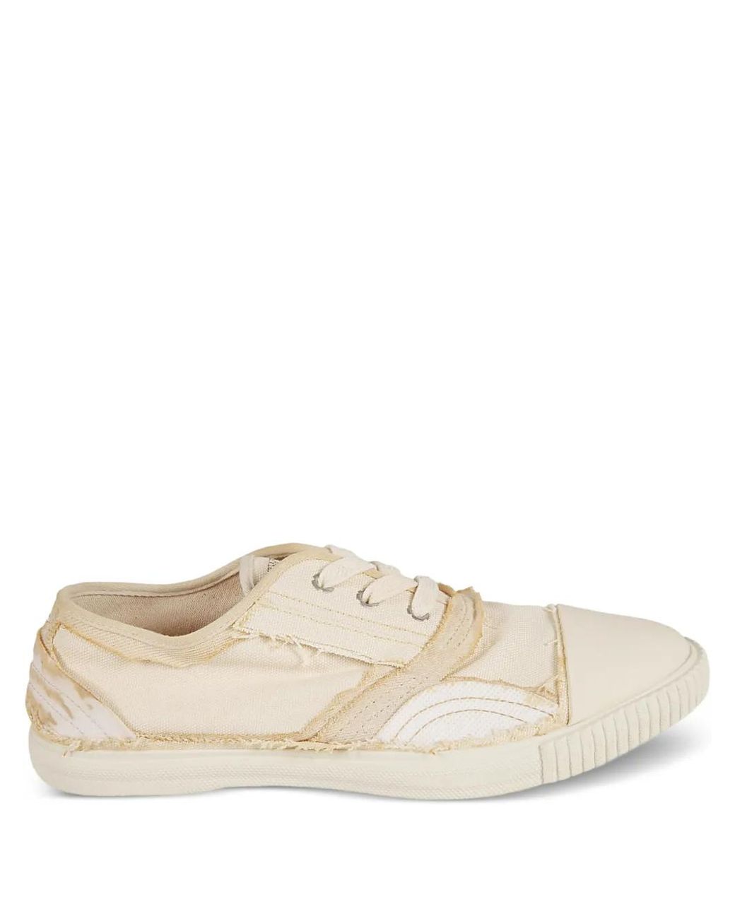 Maison Margiela Natural Frayed-Detail Sneakers for men