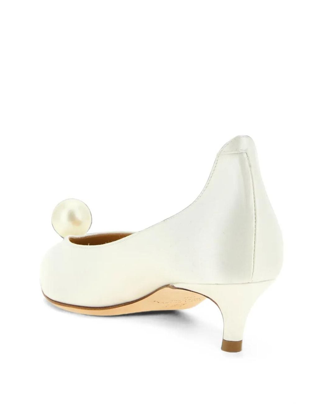 Magda Butrym White Satin-Finish Heeled Pumps