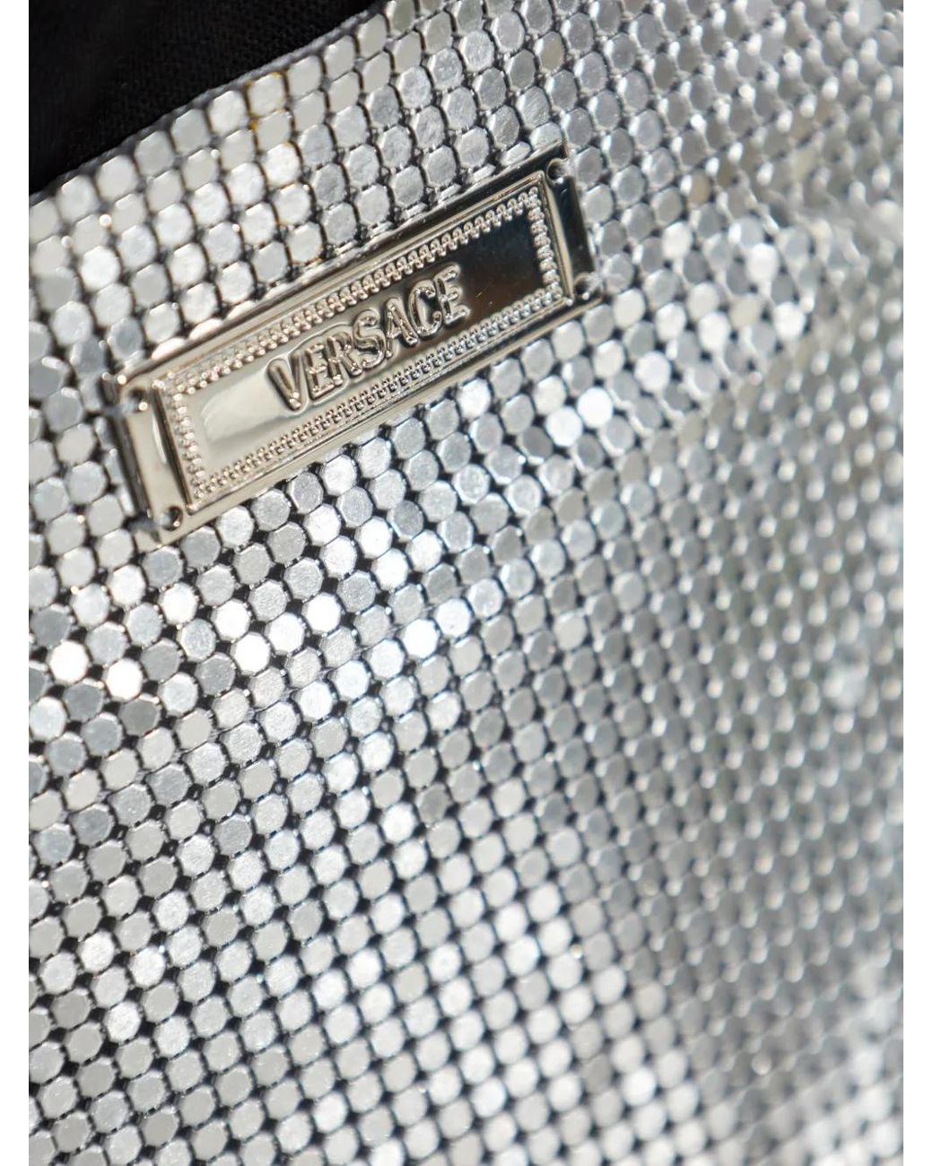 Versace Gray Sequin-Embellished Shorts
