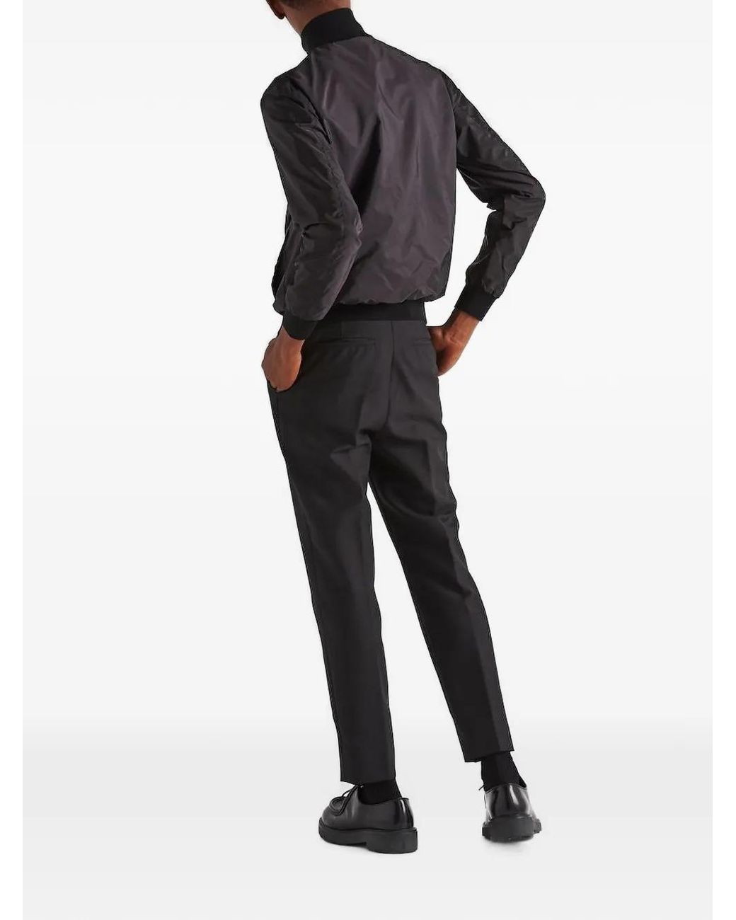 Prada Black Re-Nylon Reversible Cardigan for men