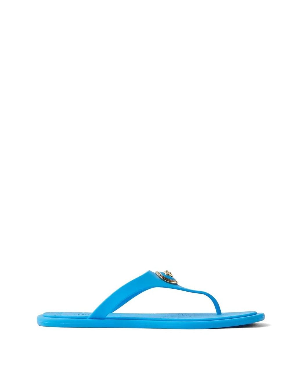 Versace Blue Alia Rubber Flat Sandals