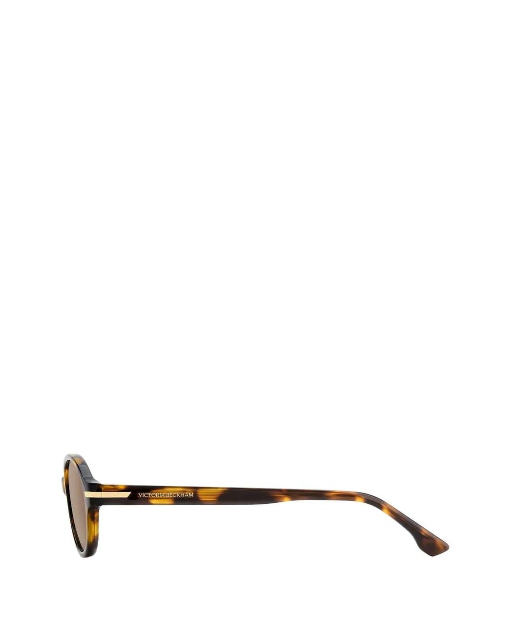 Victoria Beckham Brown Tortoiseshell-Effect Oval-Frame Sunglasses