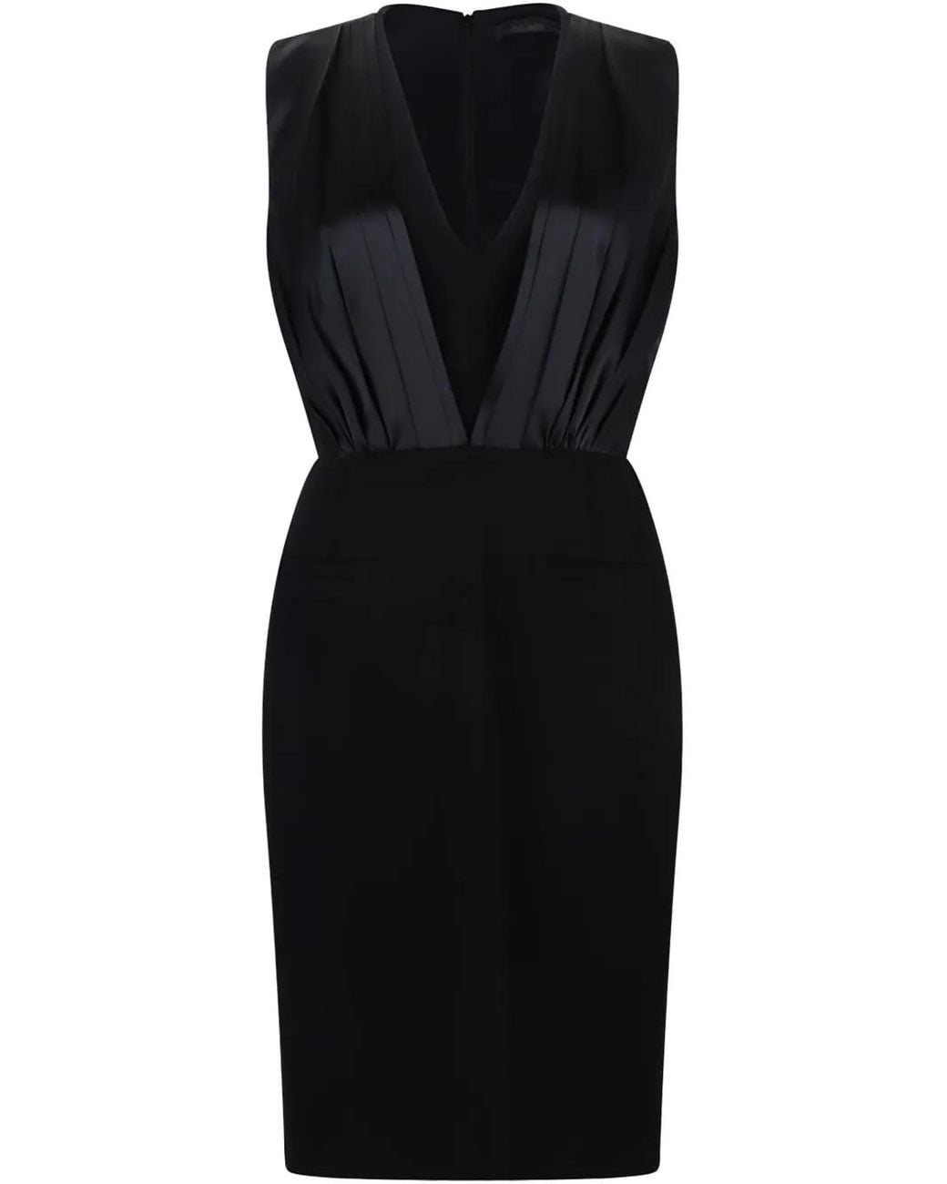 Max Mara Black Cady-Texture Midi Dress