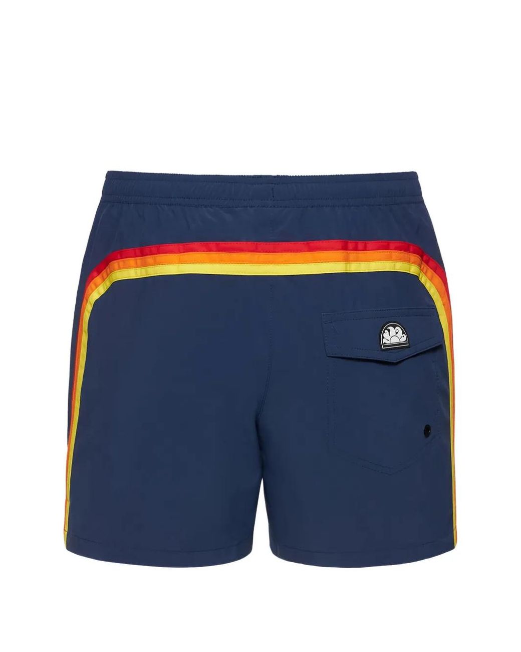 Sundek Blue Striped-Detail Elasticated Swim Shorts for men