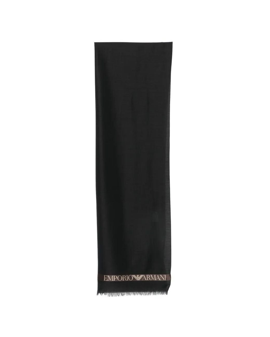 Emporio Armani Black Logo-Print Scarf for men