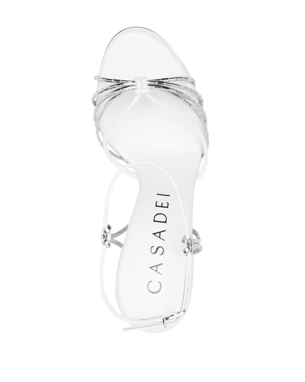 Casadei White Blade Metallic-Effect 100Mm Sandals