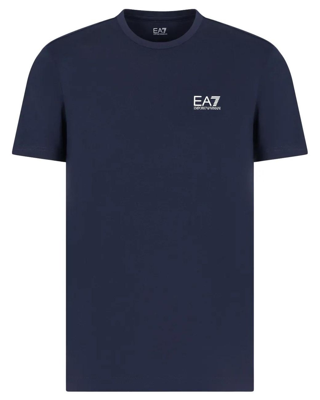EA7 Blue Logo-Print T-Shirt for men