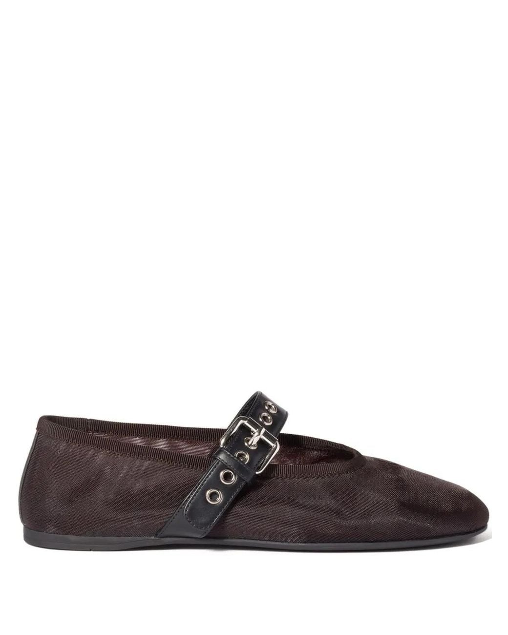 Miu Miu Brown Mesh Fabric Ballerinas
