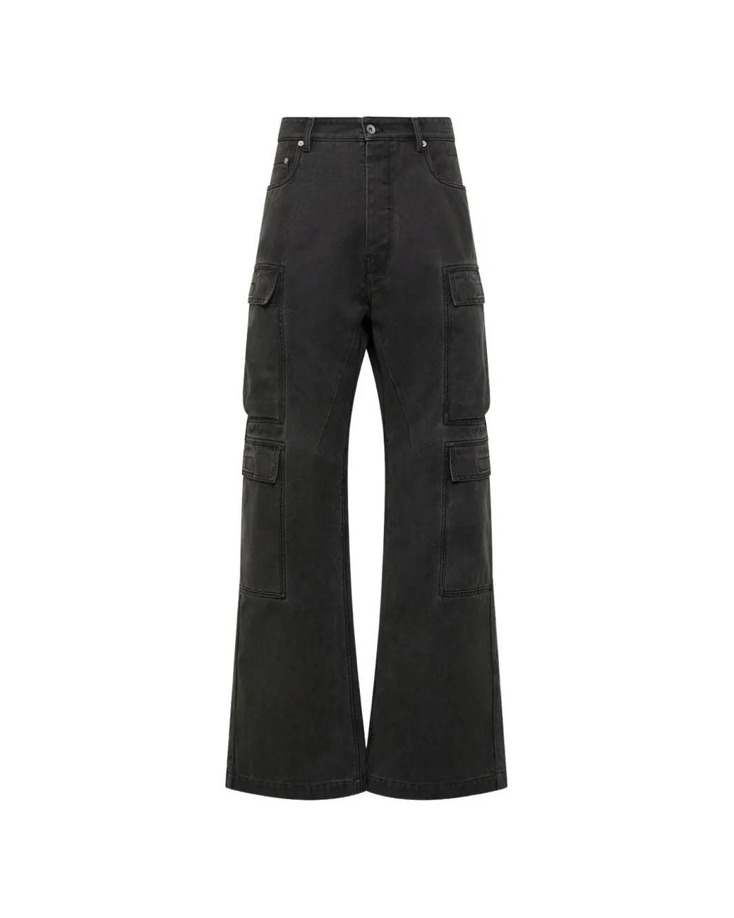 Rick Owens Black Multi-Pocket Cargo Pants for men