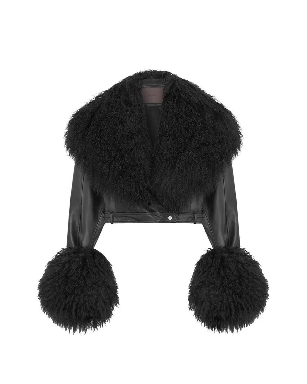 16Arlington Black Carter Shearling-Trimmed Leather Jacket