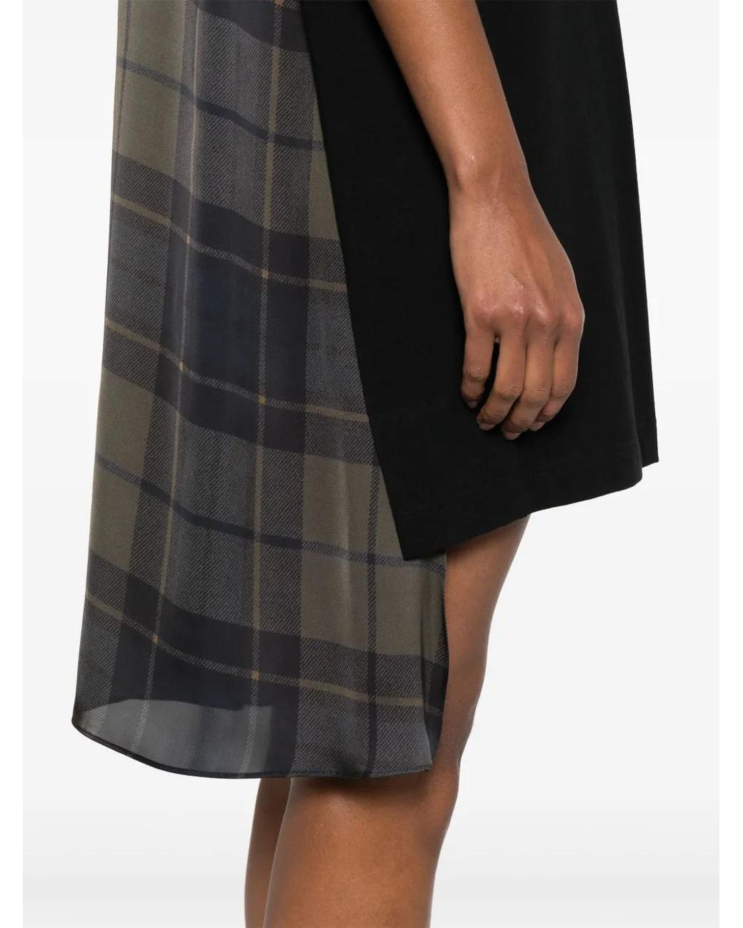 Sacai Black Panelled Mini Dress