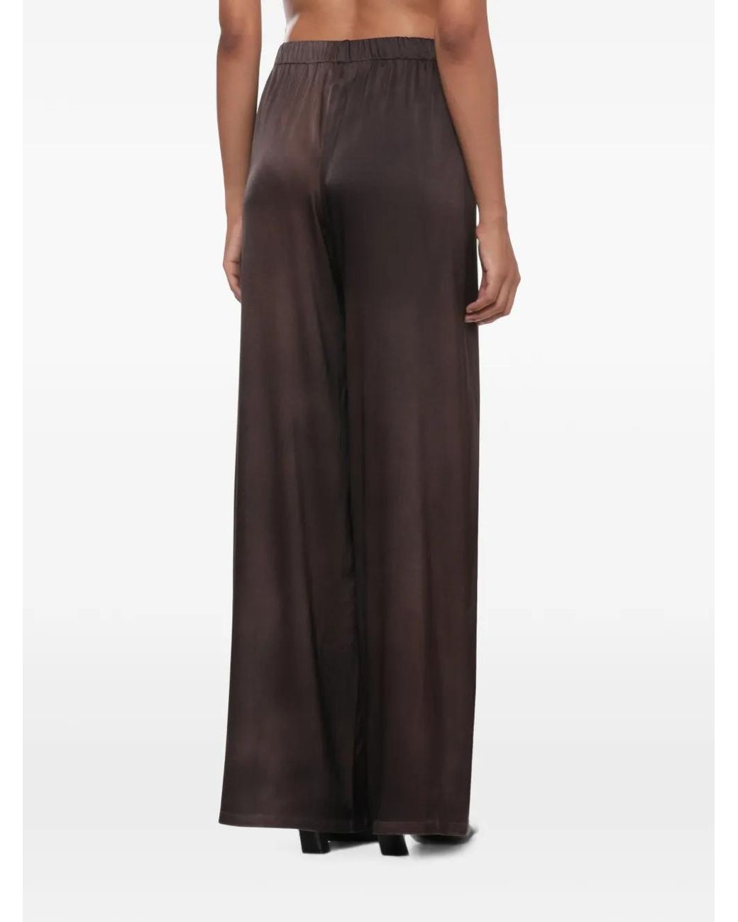 Avant Toi Brown Elastic-Waist Wide-Leg Trousers