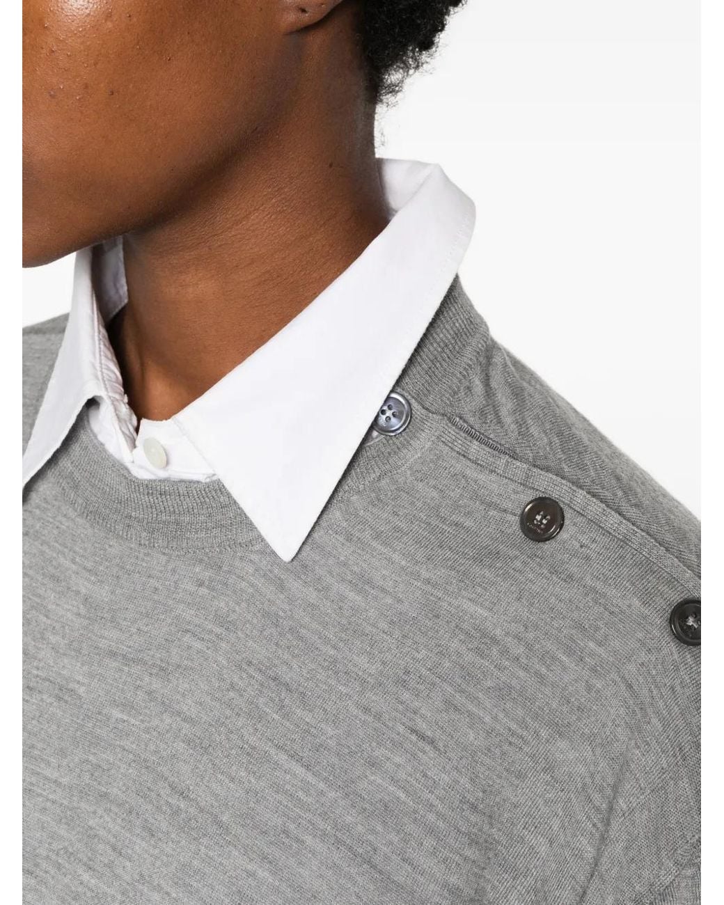 Lanvin Pullover Mit Schulterknöpfen in Gray für Herren