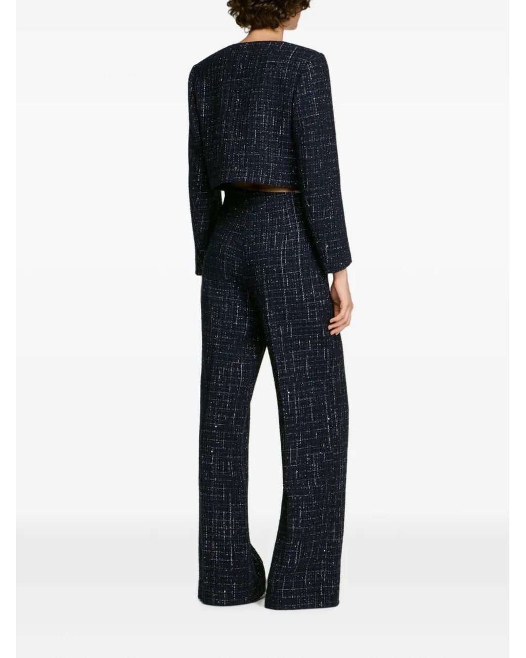 Chaqueta Corta Con Efecto De Tweed Sandro de color Blue