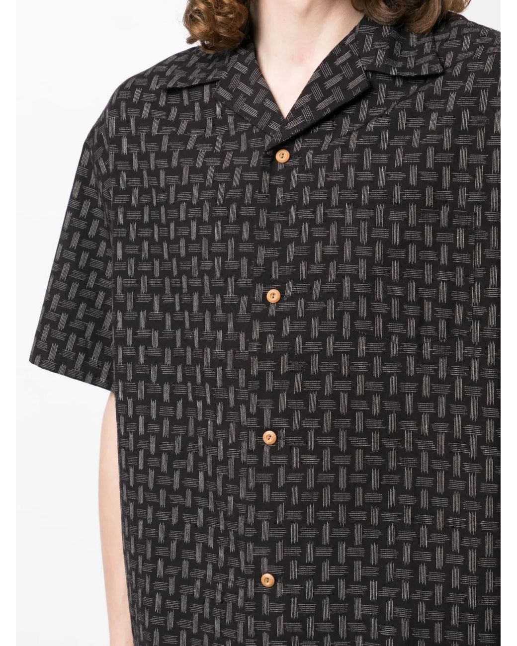 Visvim Black Graphic-Print Short-Sleeve Shirt for men