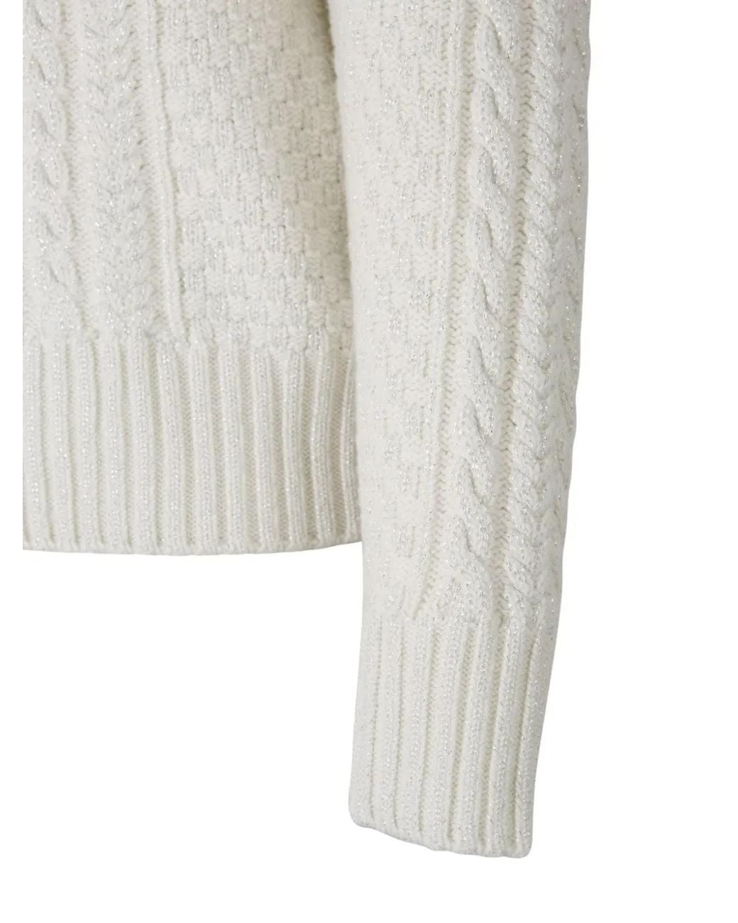 Fabiana Filippi White Cable-Knit Sweater