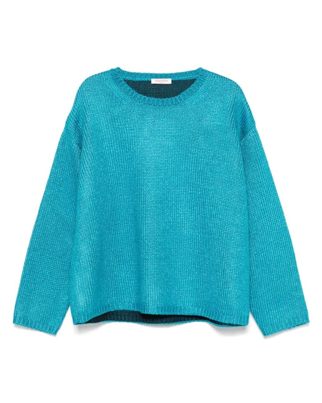 Valentino Garavani Blue High-Shine Finish Sweater for men