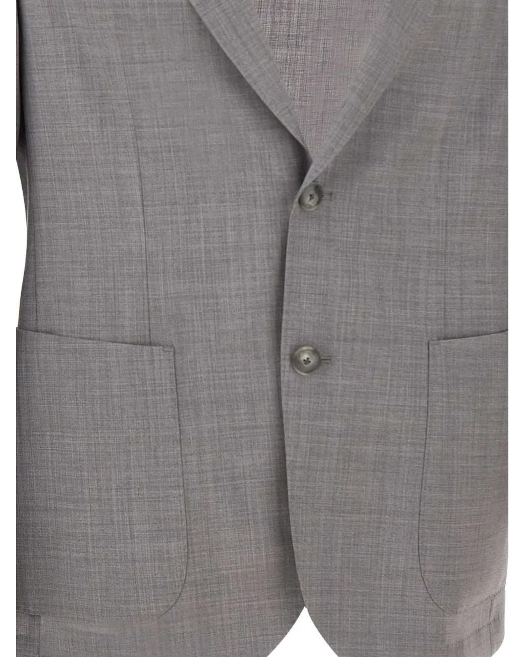 Boss Gray Slim-Fit Virgin Wool Blazer for men