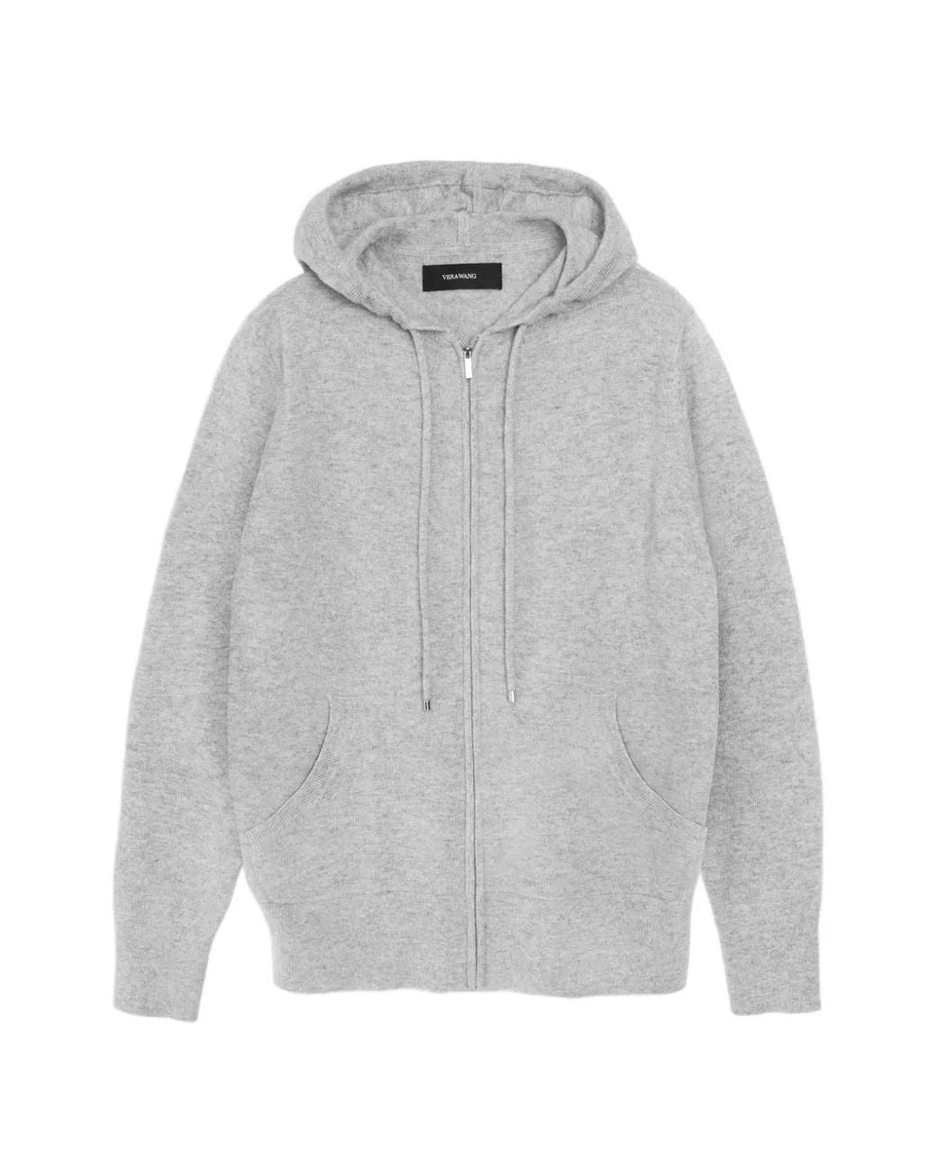 Vera Wang Gray Heidi Knitted Zip-Up Hoodie
