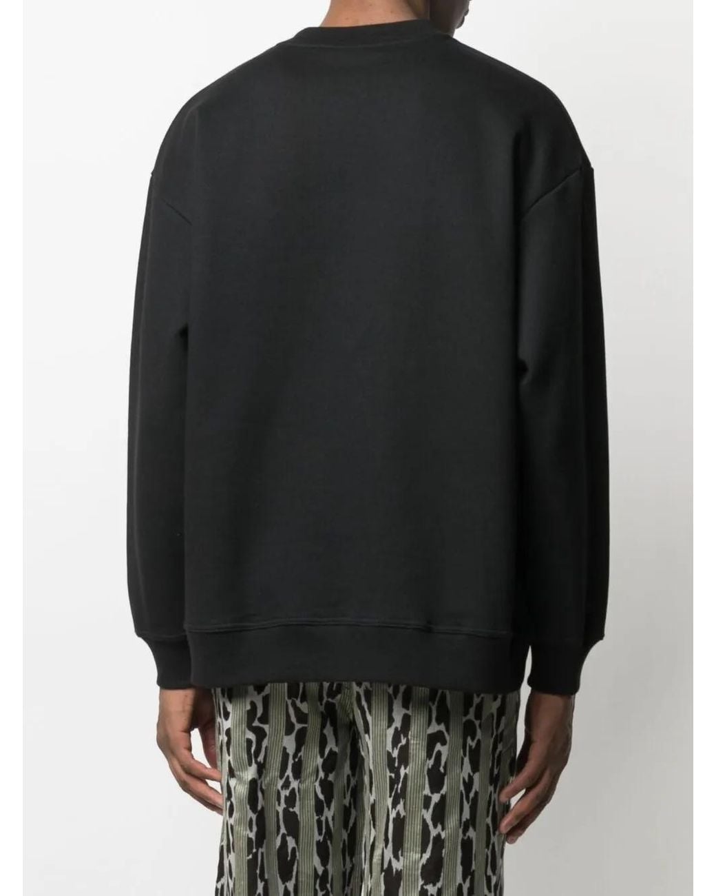 Pleasures Black Spike Embroidery Rib-Trimmed Sweatshirt for men