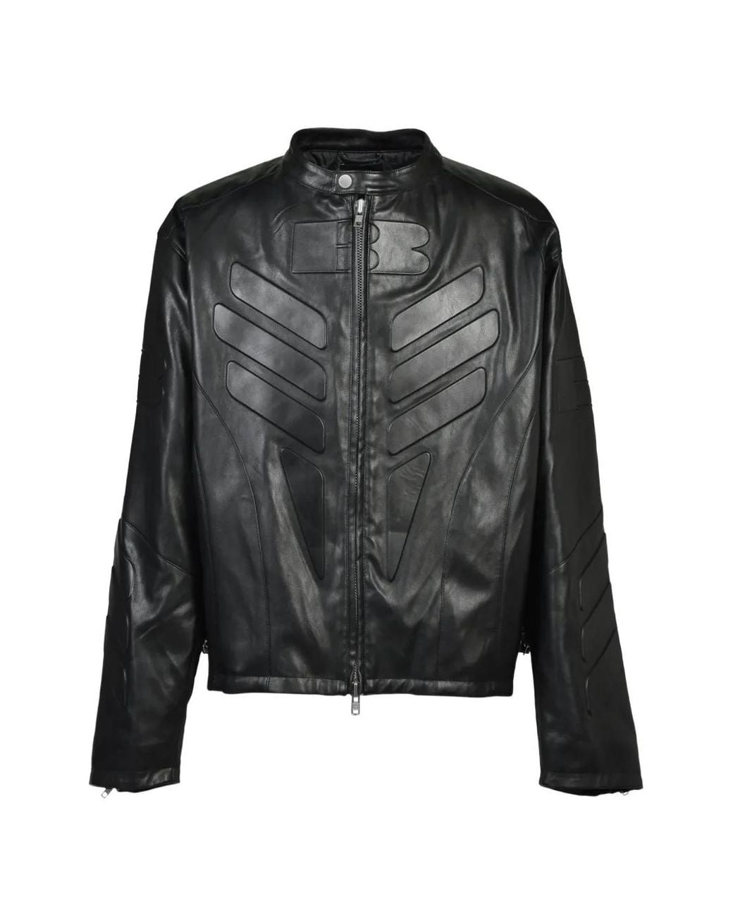 BREATH Black Racing Faux-Leather Jacket for men