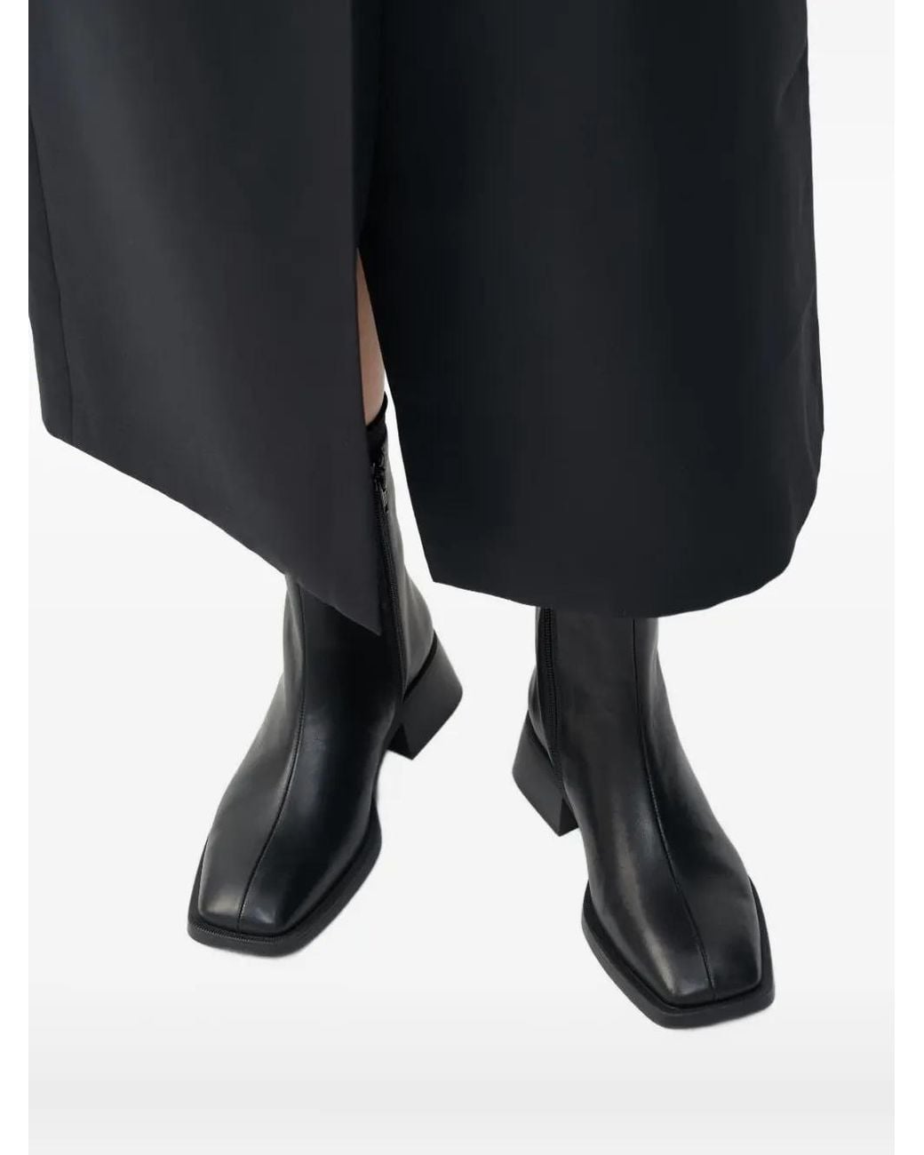 Vagabond Black Blanca Square-Toe Block-Heel Boots