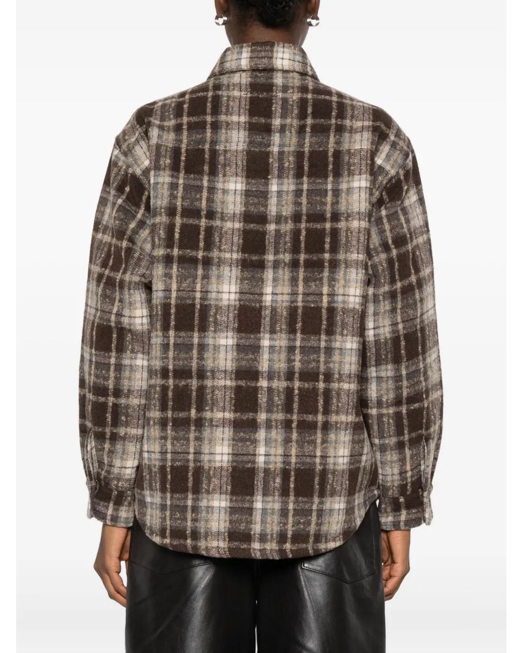 DUNST Brown Checked Patch-Pocket Shirt