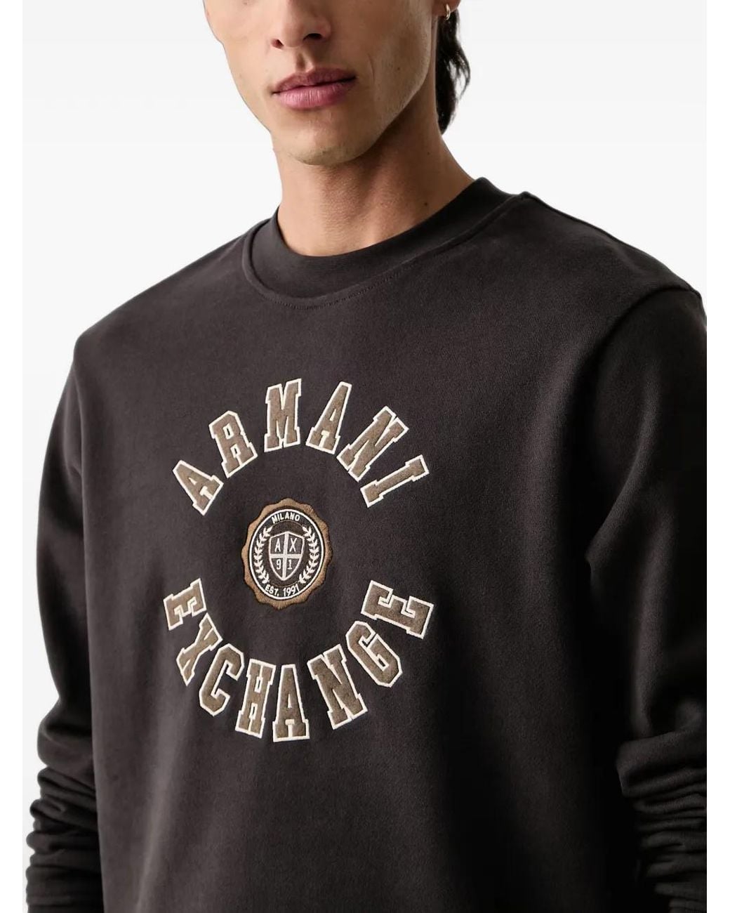 ARMANI EXCHANGE Pullover Mit Logo-Patch in Black für Herren