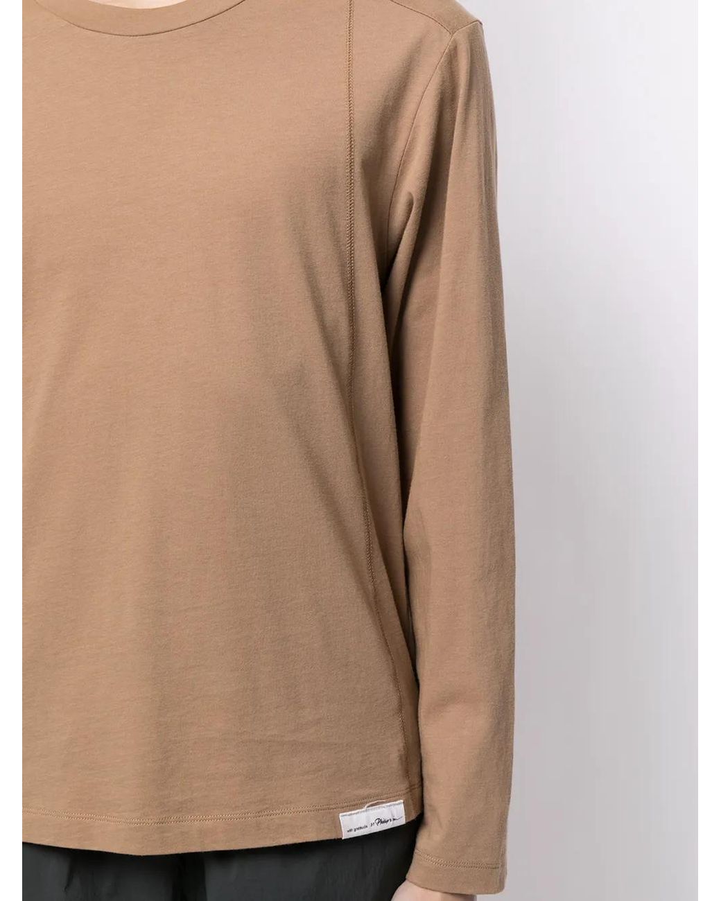 3.1 Phillip Lim Brown Logo-Patch Detail T-Shirt for men