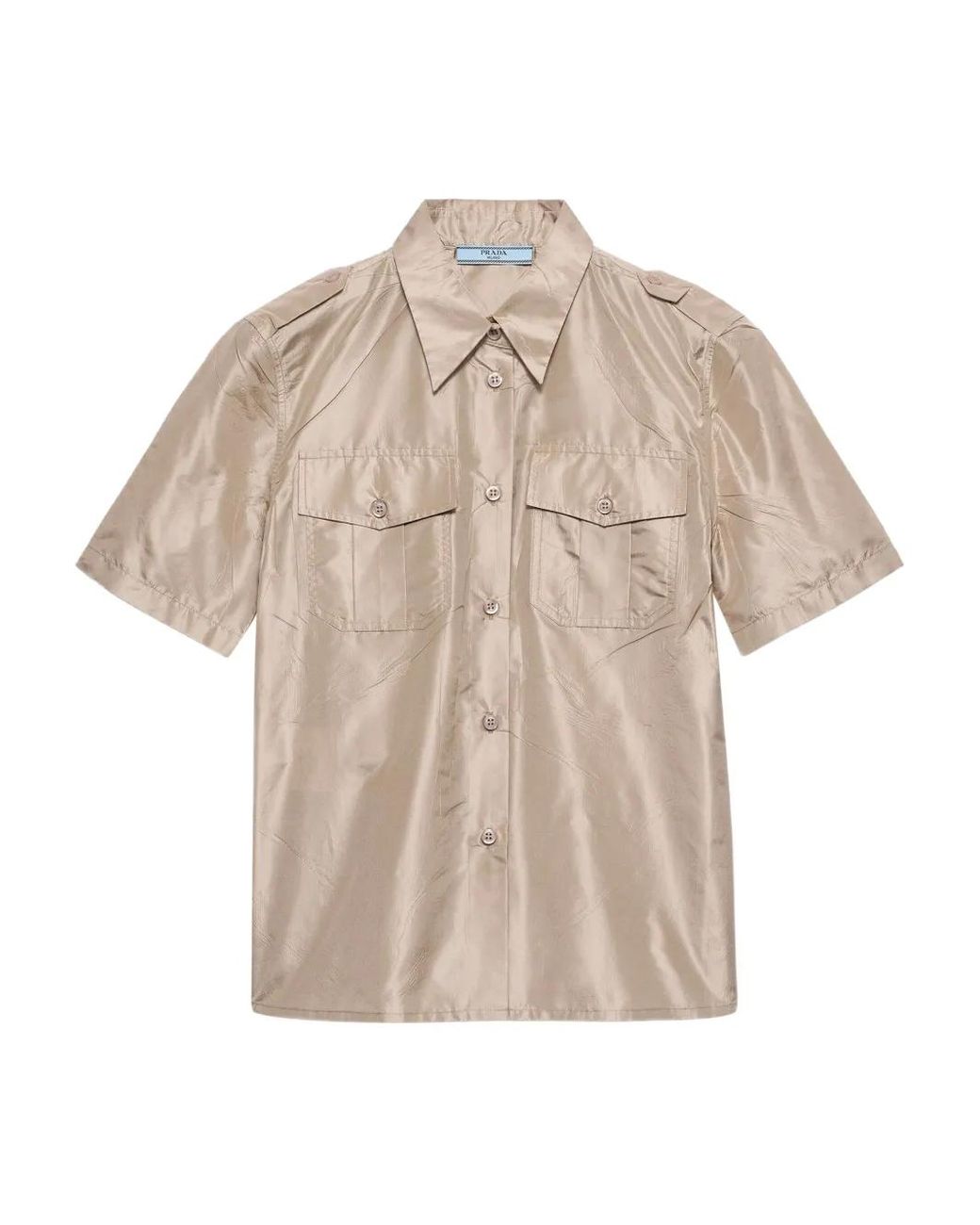 Prada Natural Chemise À Manches Courtes