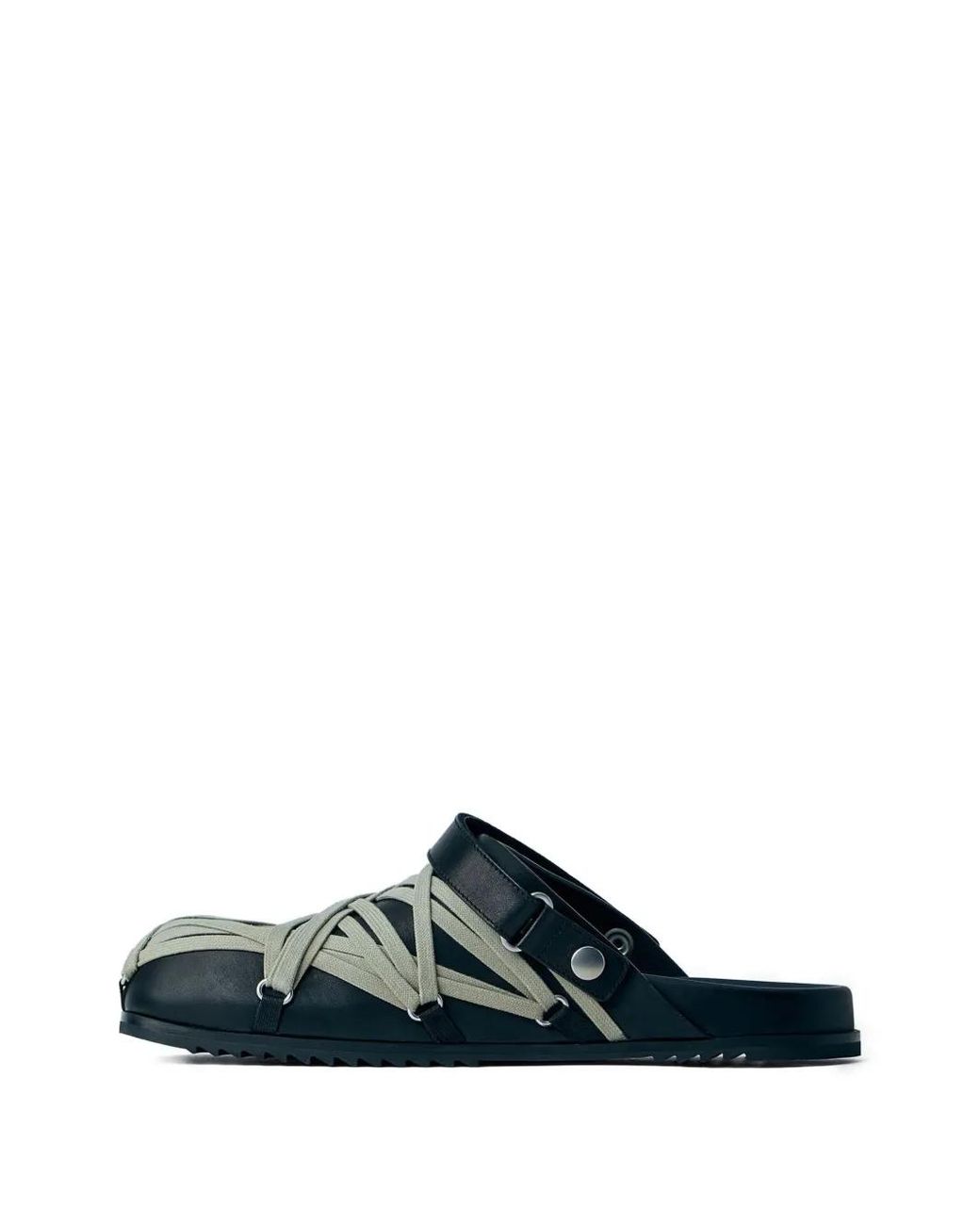 Rick Owens Black Temple Megalace Mules Granola for men