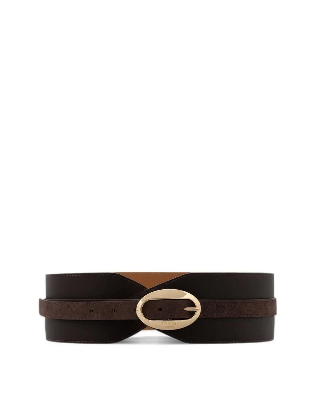 Twinset White Layered Buckled Belt